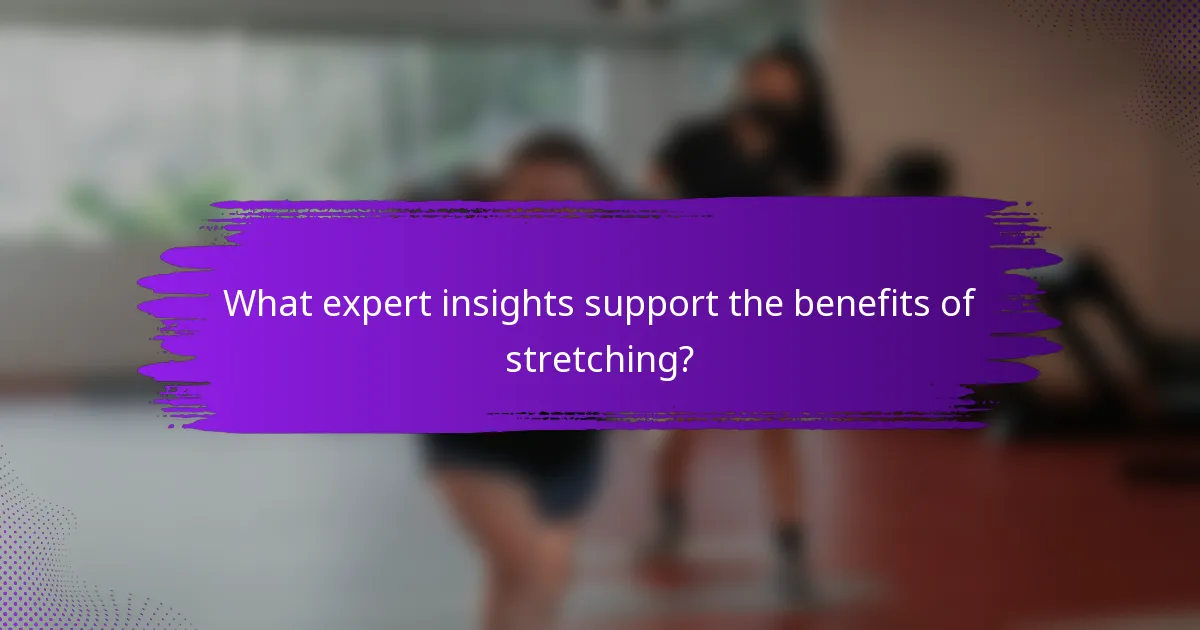 What expert insights support the benefits of stretching?